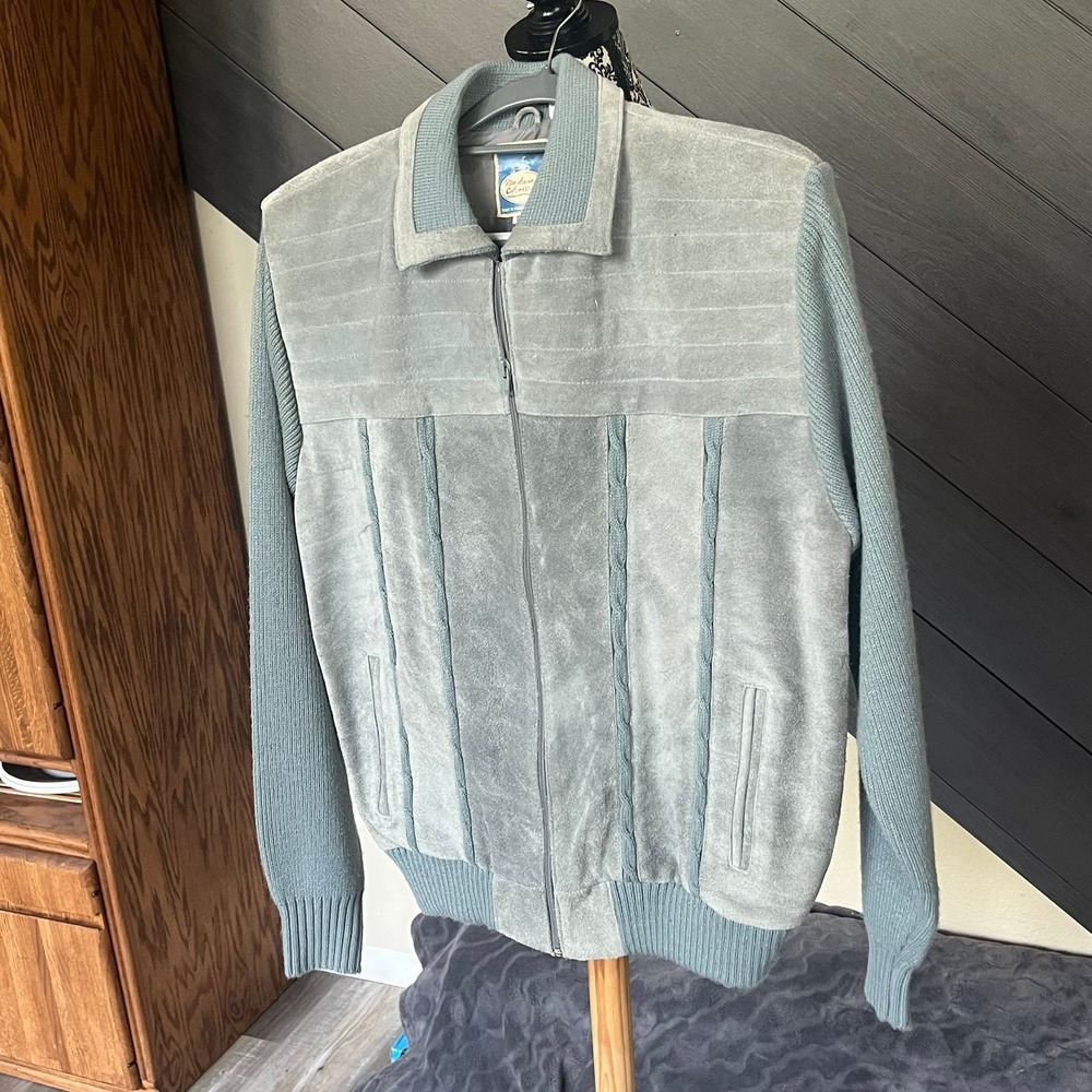 Maker's Choice Suede Leather/Knit Jacket‎ Vintage 70's - Picture 5 of 9